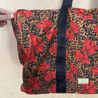 Betsy johnson large cheetah print/red bow weekend bag