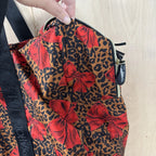 Betsy johnson large cheetah print/red bow weekend bag