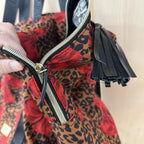 Betsy johnson large cheetah print/red bow weekend bag