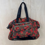 Betsy johnson large cheetah print/red bow weekend bag