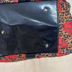 Betsy johnson large cheetah print/red bow weekend bag