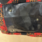 Betsy johnson large cheetah print/red bow weekend bag