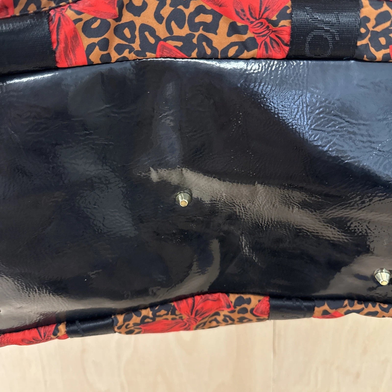 Betsy johnson large cheetah print/red bow weekend bag