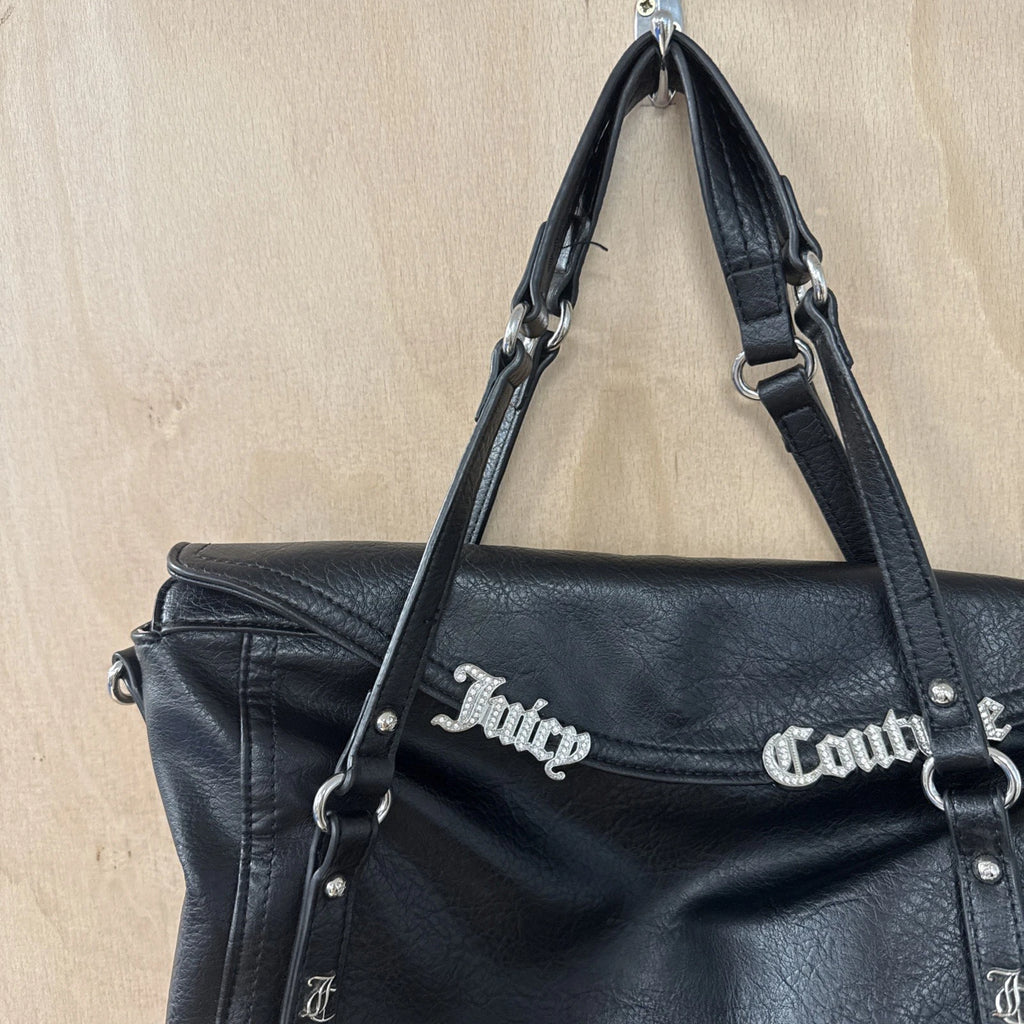 Juicy couture black faux leather designer handbag