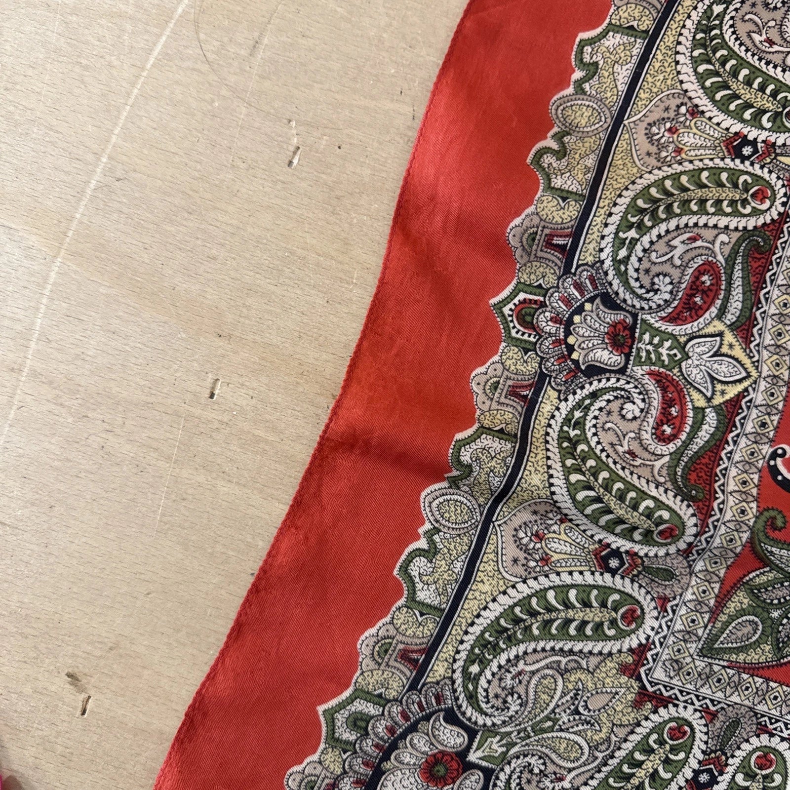 Liberty of london 100% silk scarf red paisley print