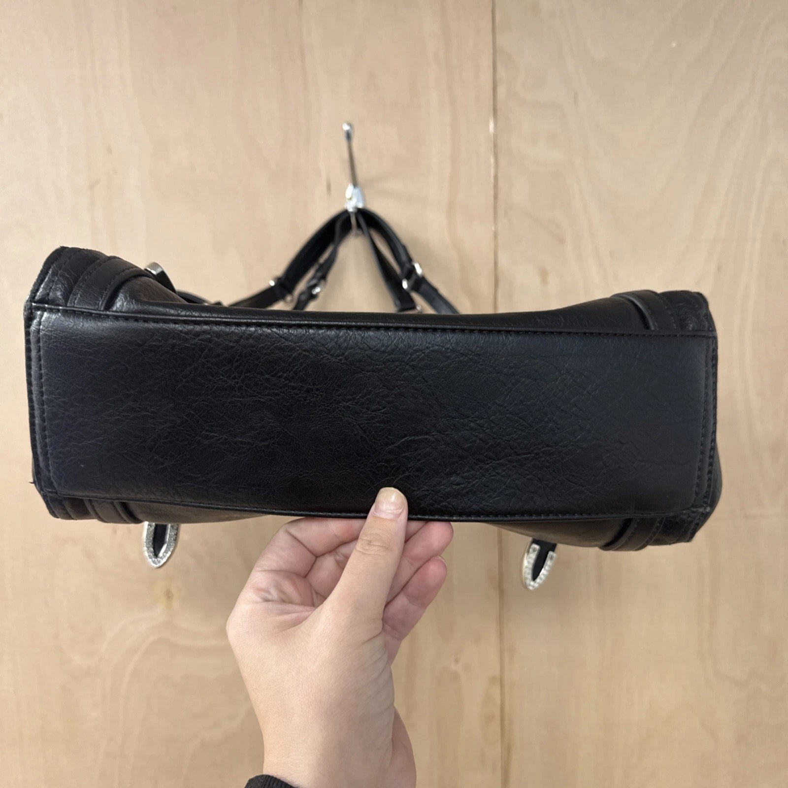 Juicy couture black faux leather designer handbag