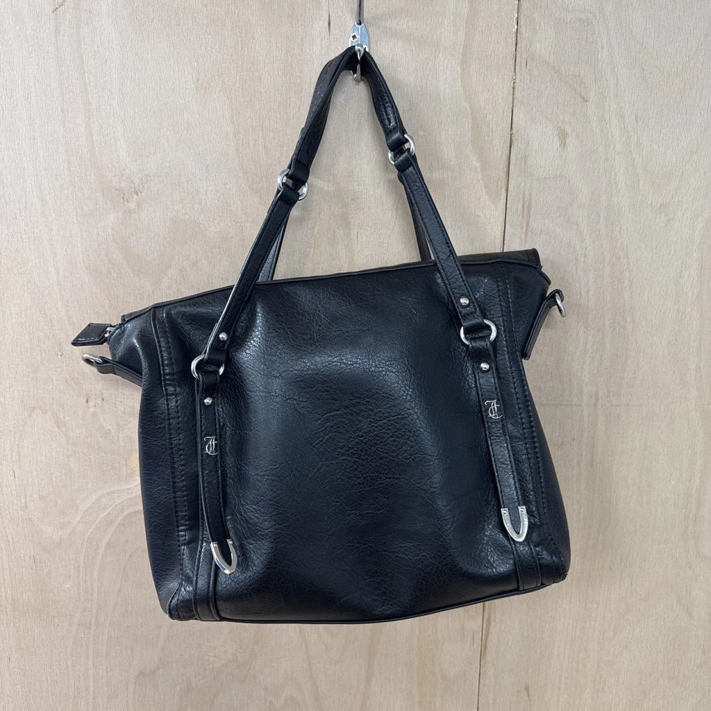 Juicy couture black faux leather designer handbag