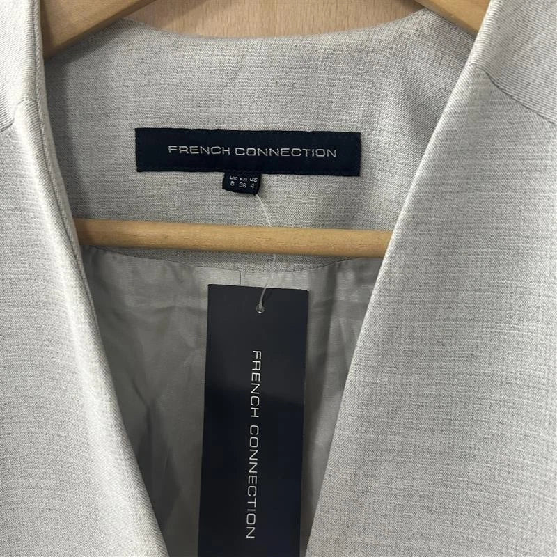 French connection grey classic zip blazer size 8UK new