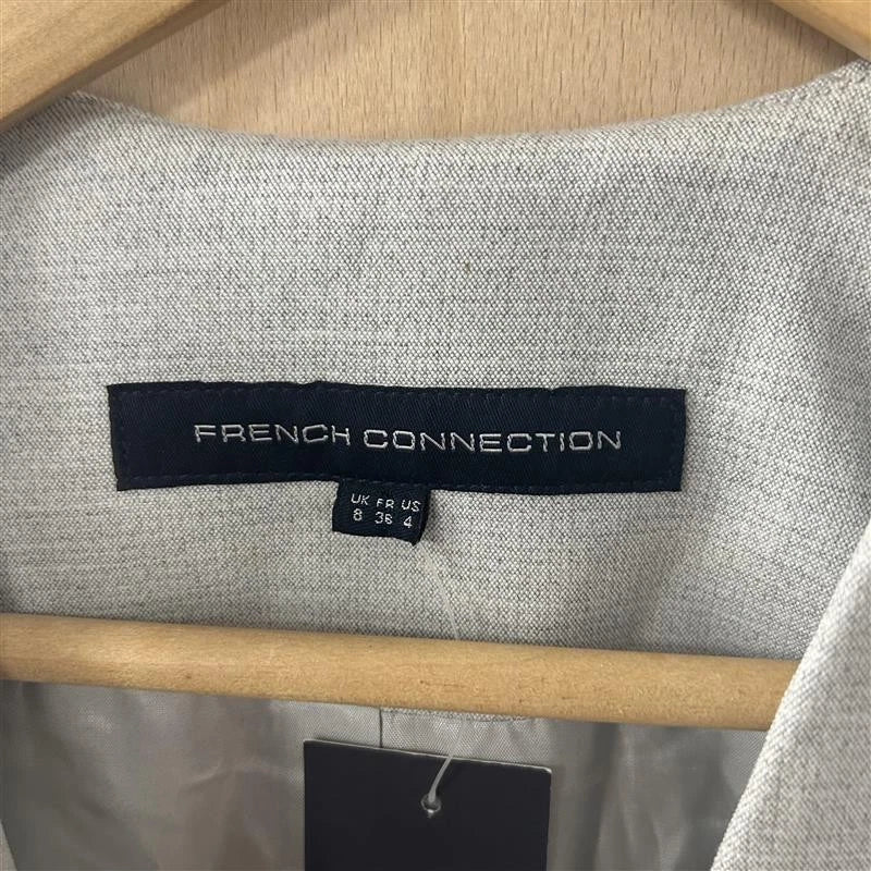 French connection grey classic zip blazer size 8UK new