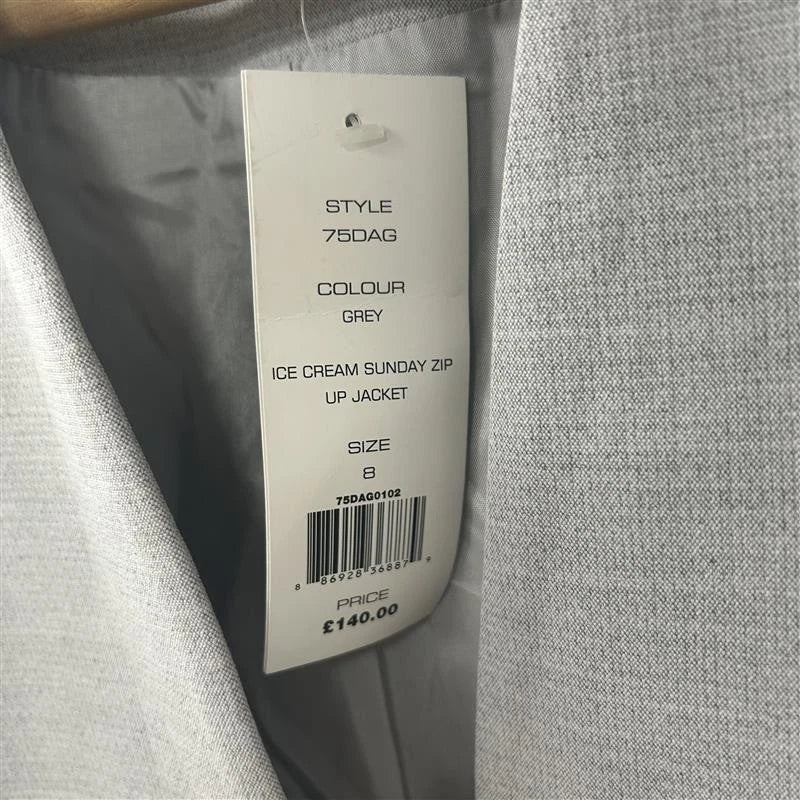 French connection grey classic zip blazer size 8UK new