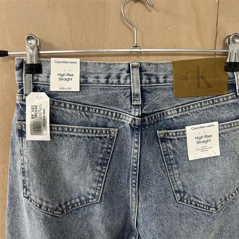 Calvin klein high rise straight light wash denim jeans W25 brand new