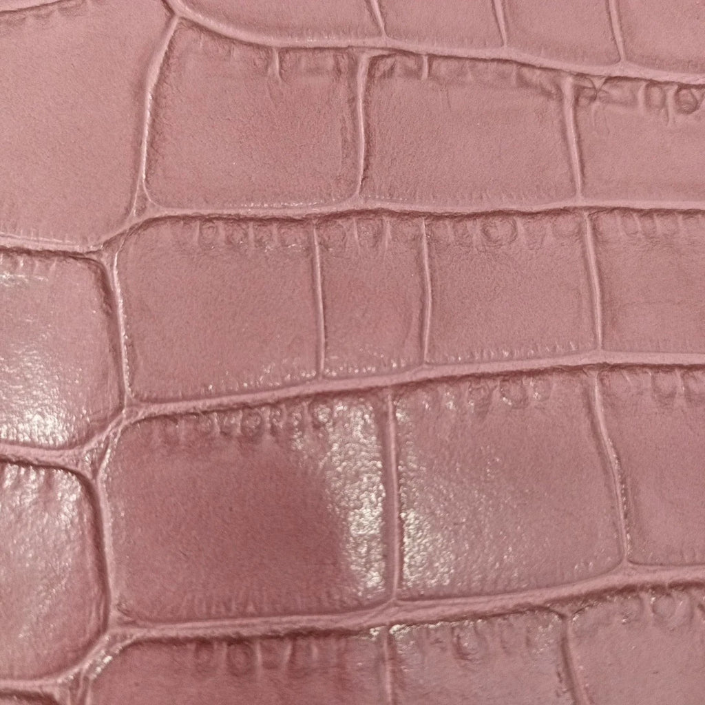 LRM croc pattern style pink tote bag with initial E font