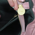 LRM croc pattern style pink tote bag with initial E font