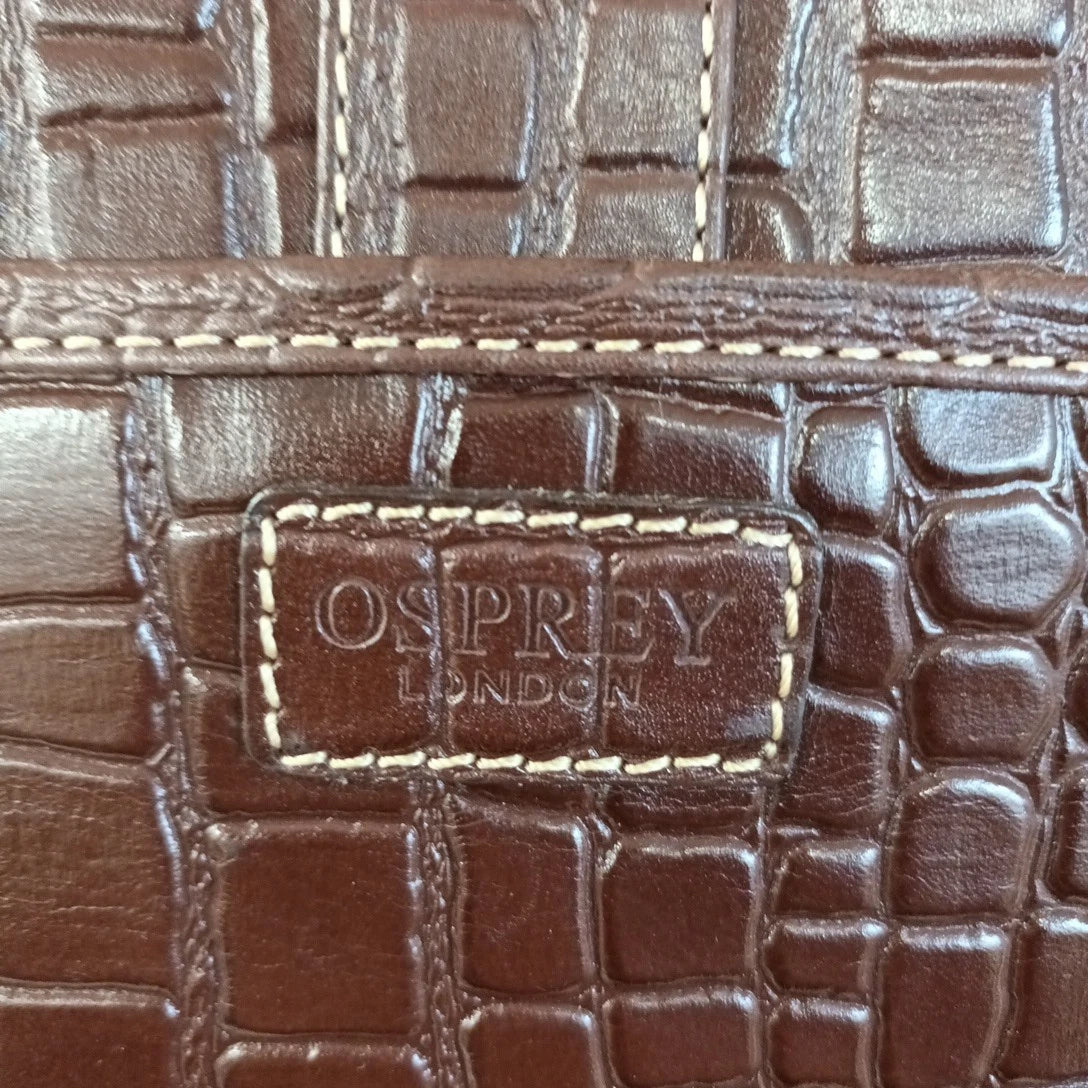 Osprey london brown croc effect faux leather shoulder tote handbag vin – Demelza Online Store