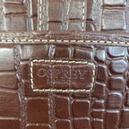 Osprey london brown croc effect faux leather shoulder tote handbag vintage style