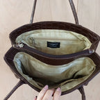 Osprey london brown croc effect faux leather shoulder tote handbag vintage style