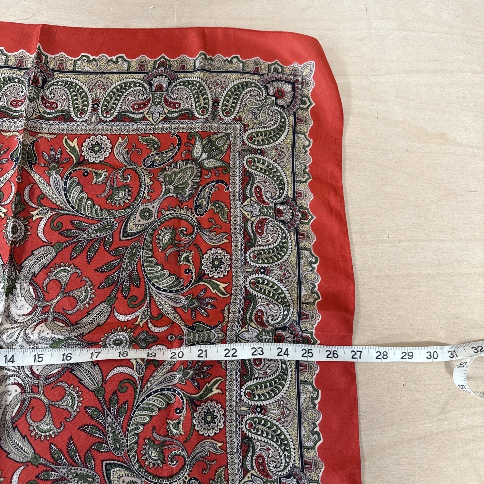 Liberty of london 100% silk scarf red paisley print