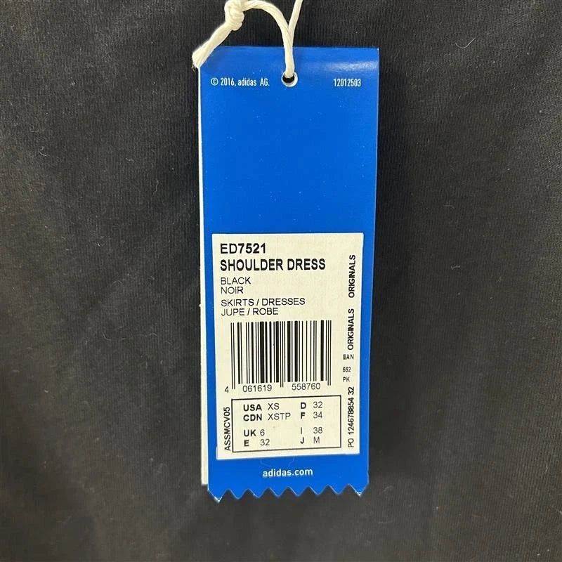 Adidas black off the shoulder dress size 6