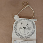 Children's nursery lion bundle incl. wall clock hanging organiser & hanger